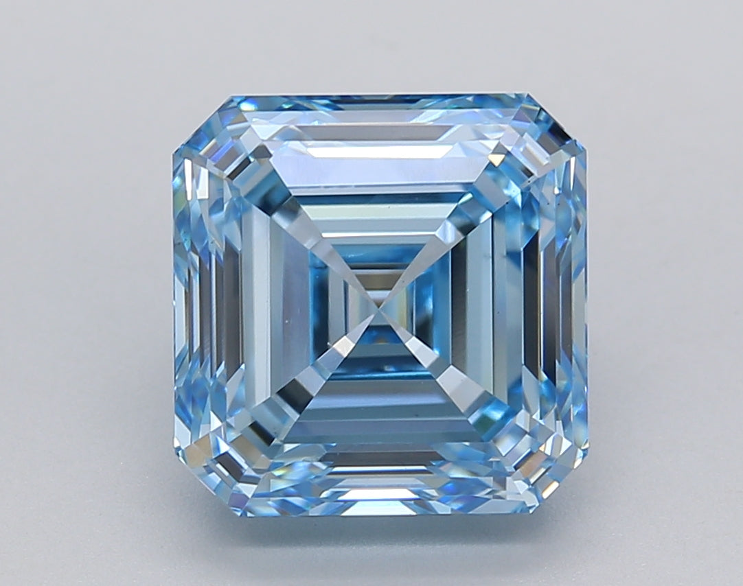 5.02 Carat Asscher Shaped, Ideal Cut, VS1 Clarity, IGI Certified Lab Grown Diamond
