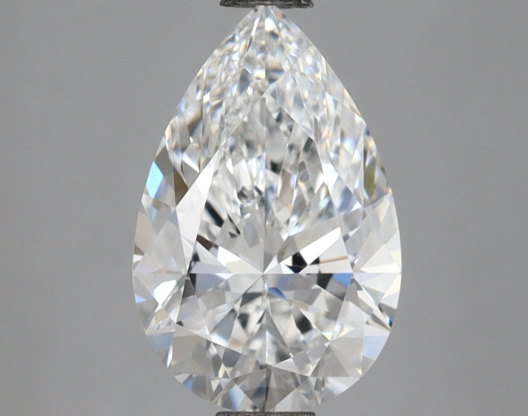 2.06 Carat Pear Shaped, Ideal Cut, E Color, VS1 Clarity, IGI Certified Lab Grown Diamond