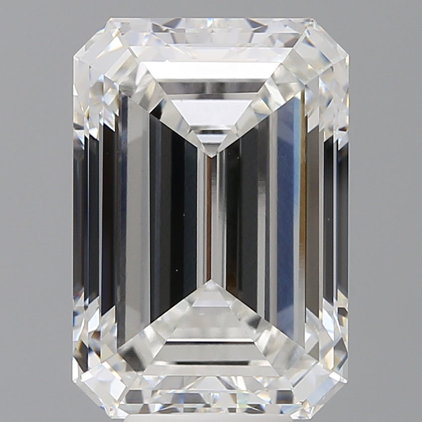 8.57 Carat Emerald Shaped, Ideal Cut, F Color, VVS2 Clarity, IGI Certified Lab Grown Diamond