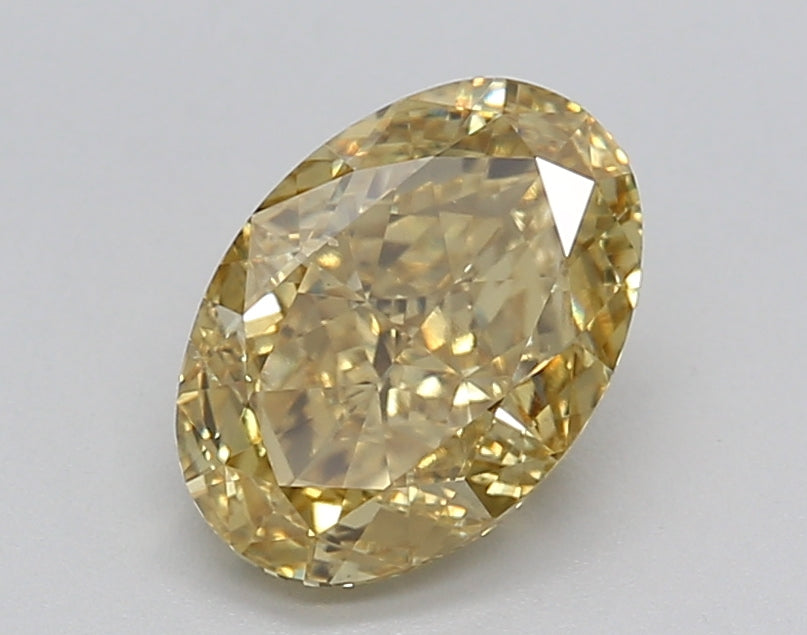 1.61 Carat Oval Shaped, Excellent Cut, FANCY VIVID YELLOW Color, VS2 Clarity, IGI Certified Lab Grown Diamond