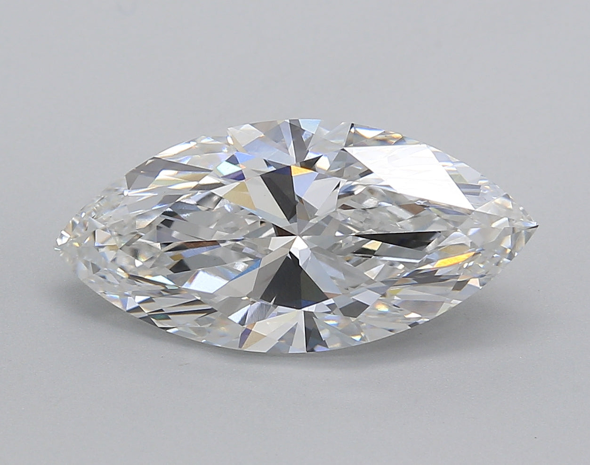 3.49 Carat Marquise Shaped, Excellent Cut, E Color, VVS2 Clarity, IGI Certified Lab Grown Diamond