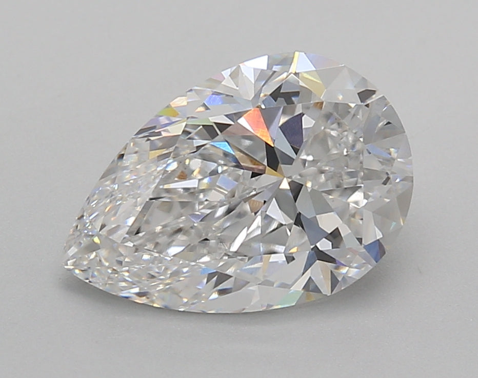 2.56 Carat Pear Shaped, Very Good Cut, D Color, VS1 Clarity, IGI Certified Lab Grown Diamond
