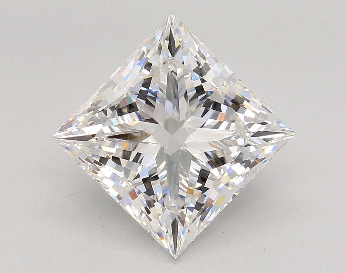 5.03 Carat Princess Shaped, Ideal Cut, E Color, VVS2 Clarity, IGI Certified Lab Grown Diamond