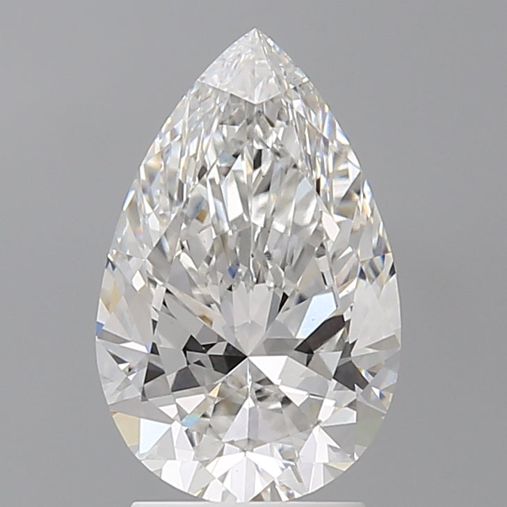 2.59 Carat Pear Shaped, Ideal Cut, F Color, VS1 Clarity, IGI Certified Lab Grown Diamond