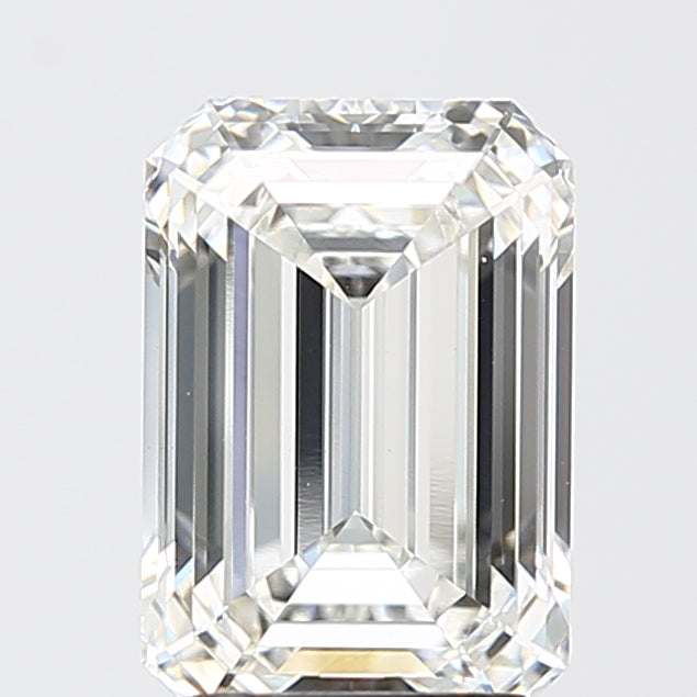 3.10 Carat Emerald Shaped, Ideal Cut, F Color, VVS2 Clarity, IGI Certified Lab Grown Diamond