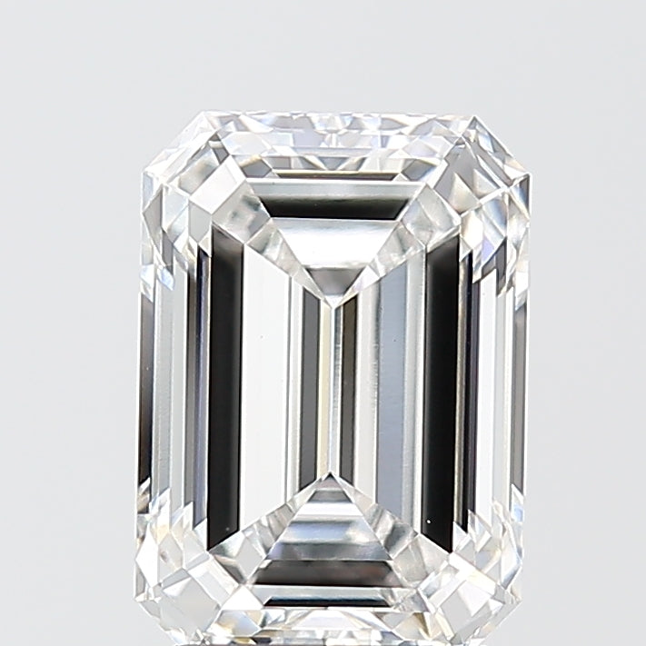 2.57 Carat Emerald Shaped, Ideal Cut, E Color, VVS2 Clarity, IGI Certified Lab Grown Diamond