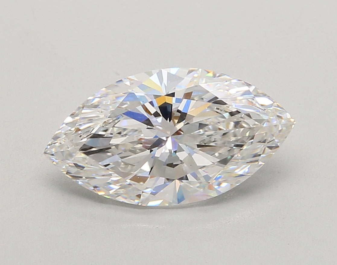 3.02 Carat Marquise Shaped, Ideal Cut, E Color, VVS2 Clarity, IGI Certified Lab Grown Diamond