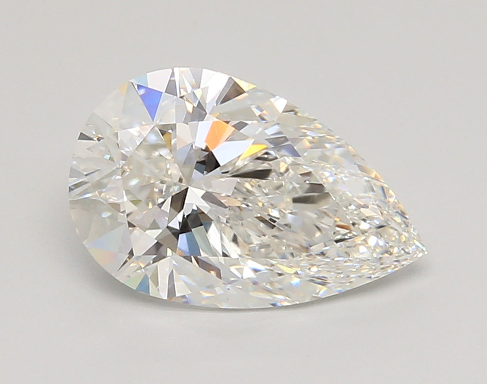 3.01 Carat Pear Shaped, Ideal Cut, F Color, VVS2 Clarity, IGI Certified Lab Grown Diamond