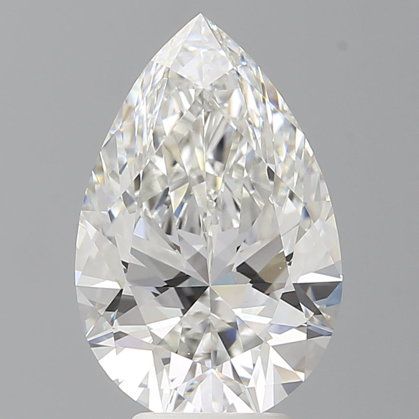 4.59 Carat Pear Shaped, Ideal Cut, F Color, VVS2 Clarity, IGI Certified Lab Grown Diamond