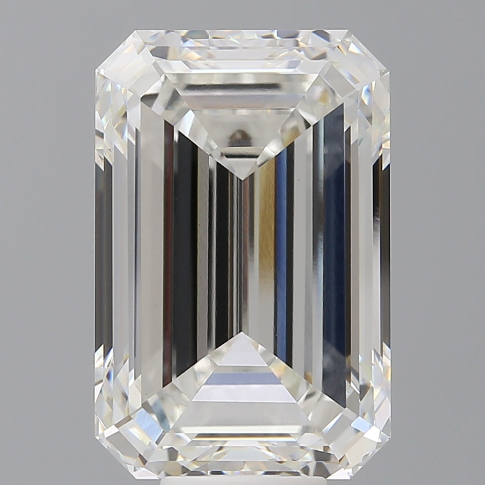 12.11 Carat Emerald Shaped, Ideal Cut, F Color, VVS2 Clarity, IGI Certified Lab Grown Diamond
