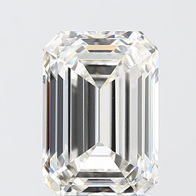 3.09 Carat Emerald Shaped, Ideal Cut, F Color, VVS2 Clarity, IGI Certified Lab Grown Diamond