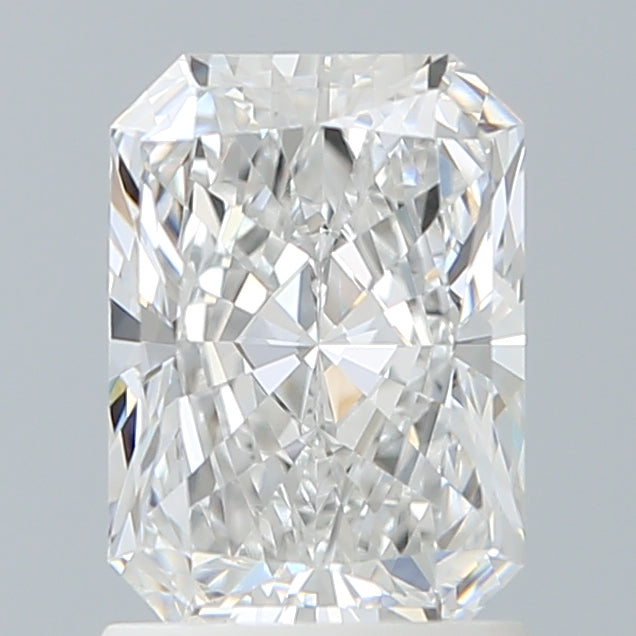 1.55 Carat Radiant Shaped, Ideal Cut, E Color, VVS2 Clarity, IGI Certified Lab Grown Diamond