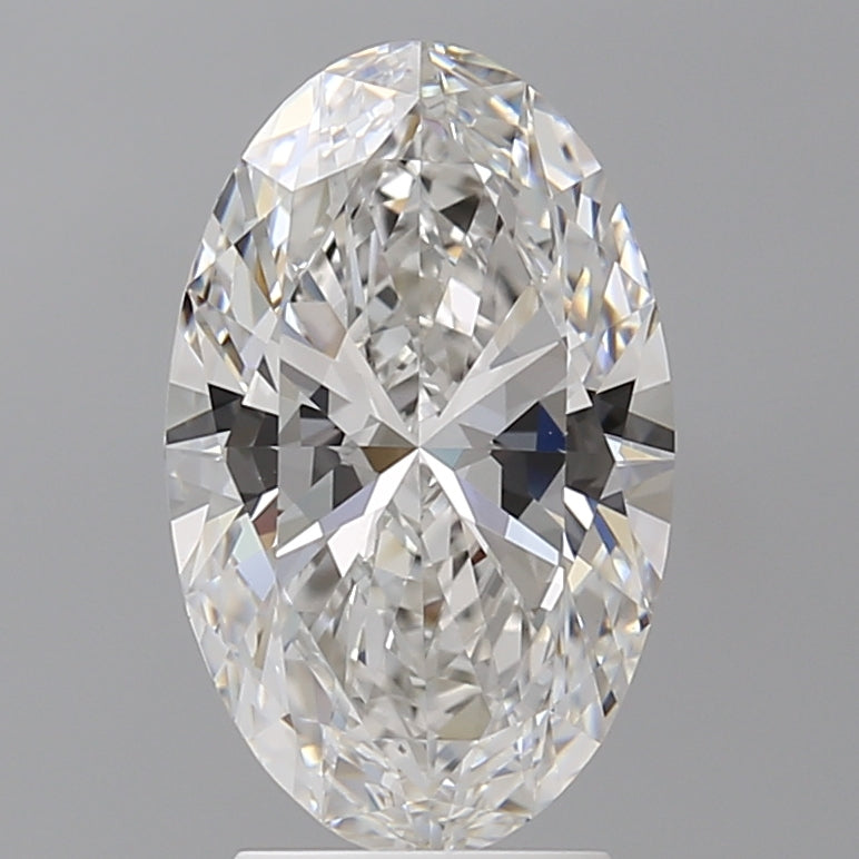 3.10 Carat Oval Shaped, Ideal Cut, F Color, VVS2 Clarity, IGI Certified Lab Grown Diamond