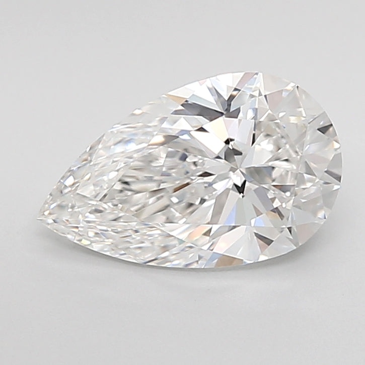 1.54 Carat Pear Shaped, Ideal Cut, D Color, VVS2 Clarity, IGI Certified Lab Grown Diamond