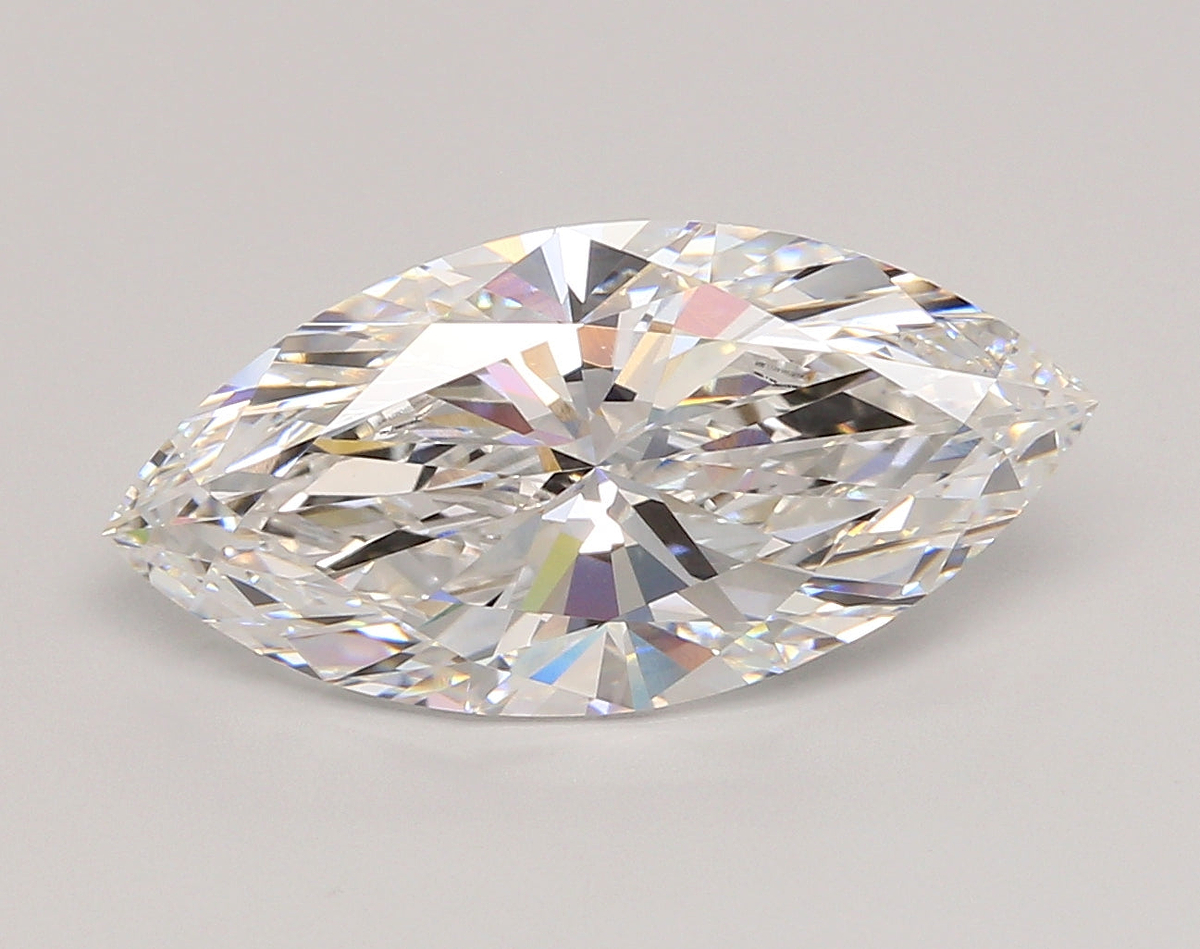5.05 Carat Marquise Shaped, Ideal Cut, E Color, VVS1 Clarity, IGI Certified Lab Grown Diamond