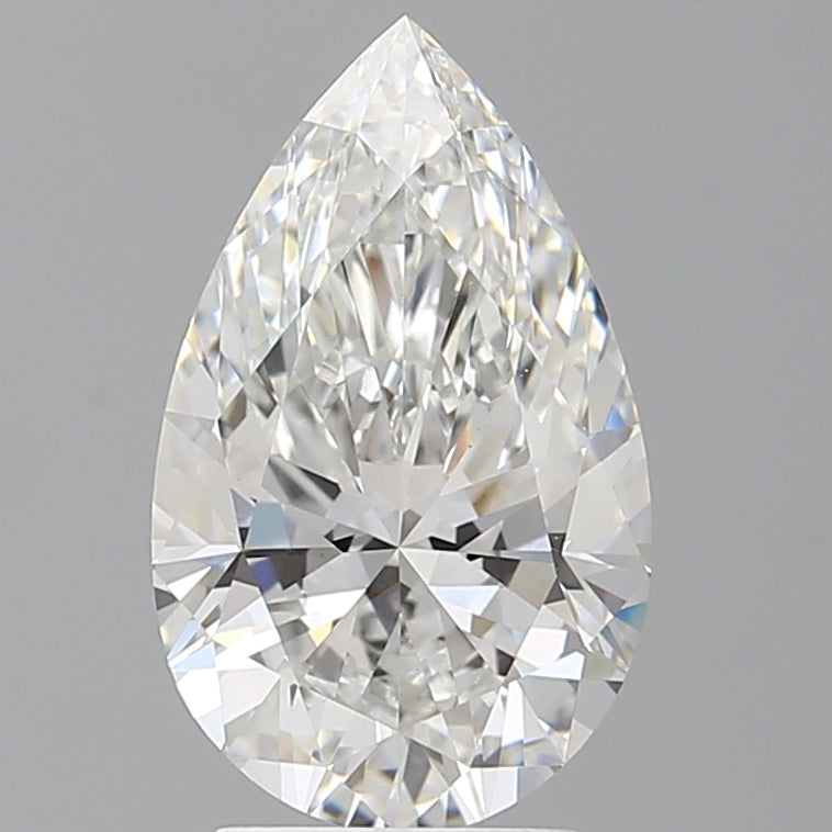 3.09 Carat Pear Shaped, Ideal Cut, F Color, VVS2 Clarity, IGI Certified Lab Grown Diamond