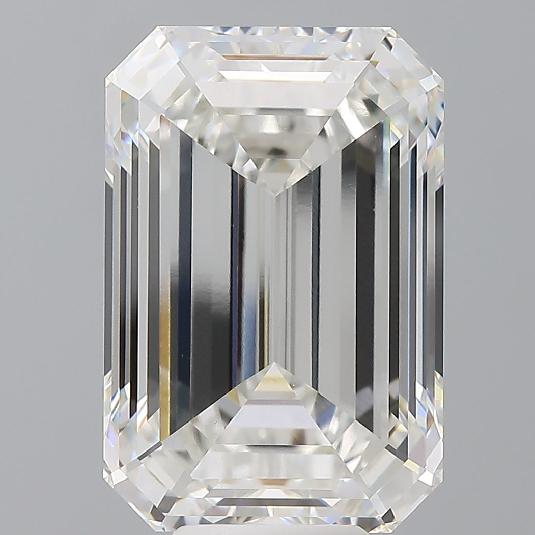 10.06 Carat Emerald Shaped, Ideal Cut, F Color, VVS2 Clarity, IGI Certified Lab Grown Diamond