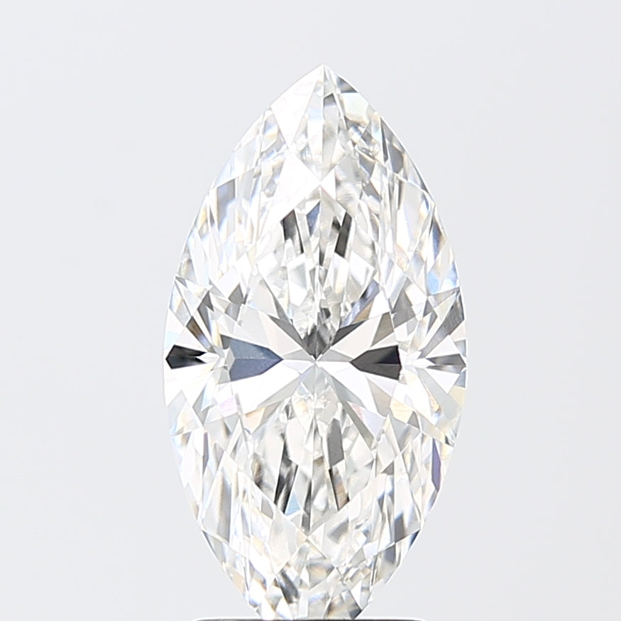 3.06 Carat Marquise Shaped, Ideal Cut, F Color, VVS2 Clarity, IGI Certified Lab Grown Diamond