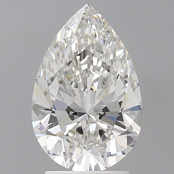 2.58 Carat Pear Shaped, Ideal Cut, F Color, VVS2 Clarity, IGI Certified Lab Grown Diamond