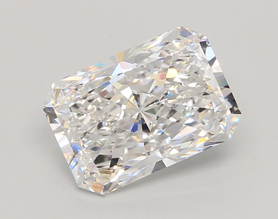 3.02 Carat Radiant Shaped, Ideal Cut, E Color, VVS2 Clarity, IGI Certified Lab Grown Diamond