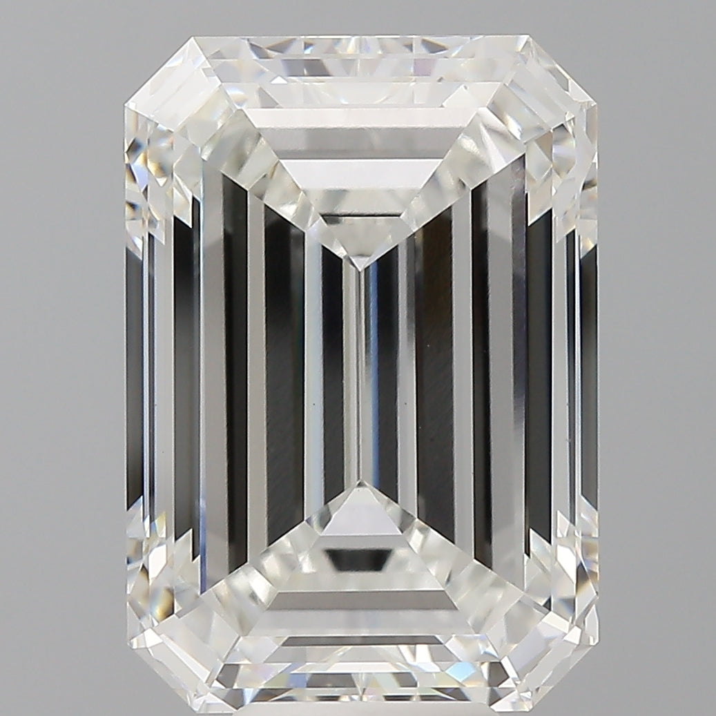10.08 Carat Emerald Shaped, Ideal Cut, F Color, VVS2 Clarity, IGI Certified Lab Grown Diamond