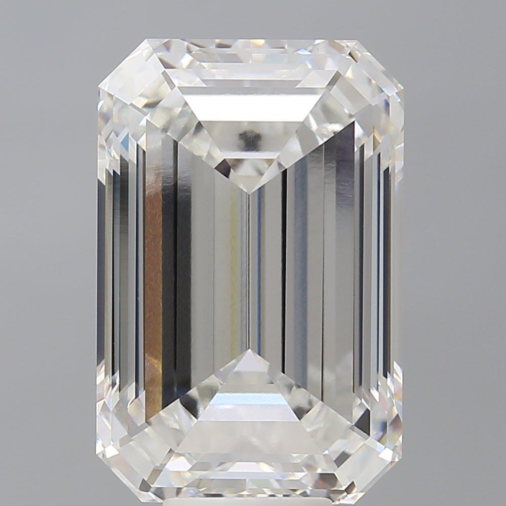 12.08 Carat Emerald Shaped, Ideal Cut, F Color, VVS2 Clarity, IGI Certified Lab Grown Diamond