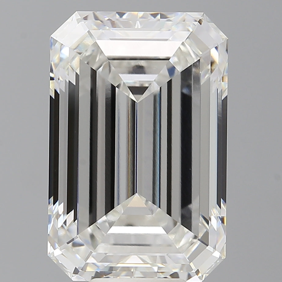 10.56 Carat Emerald Shaped, Ideal Cut, F Color, VVS2 Clarity, IGI Certified Lab Grown Diamond