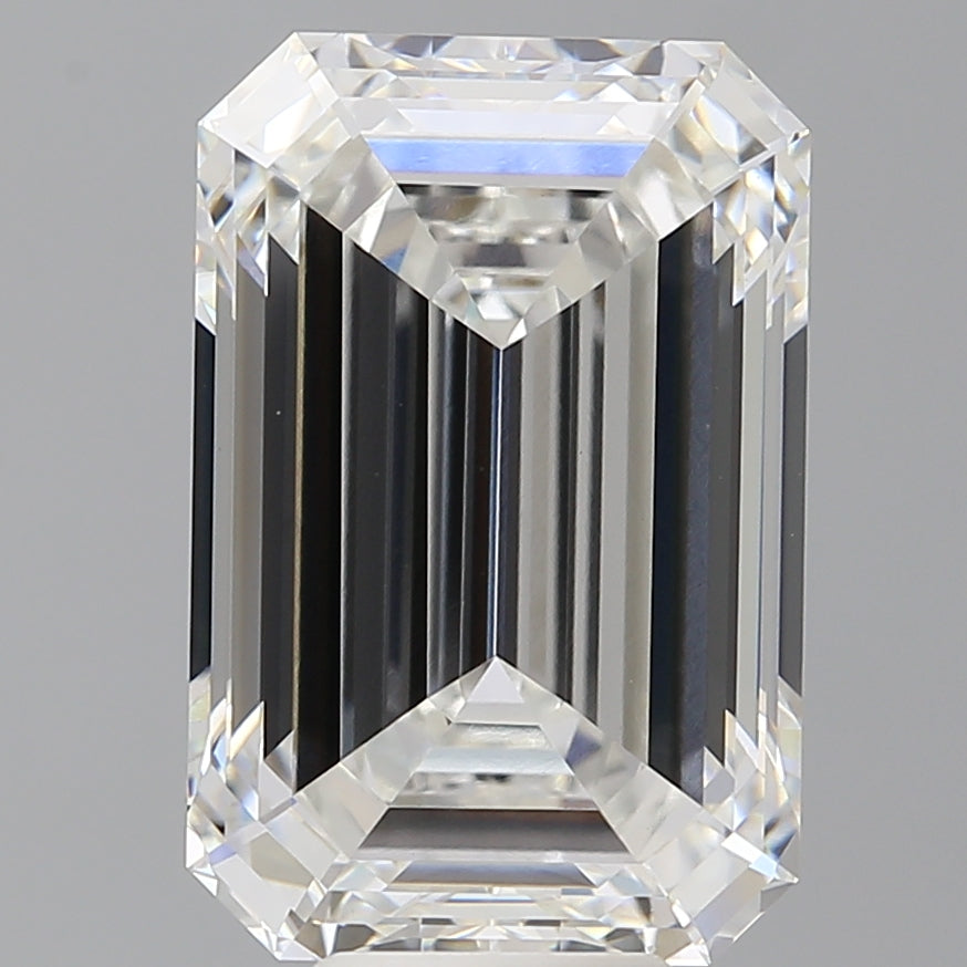9.07 Carat Emerald Shaped, Ideal Cut, F Color, VVS2 Clarity, IGI Certified Lab Grown Diamond