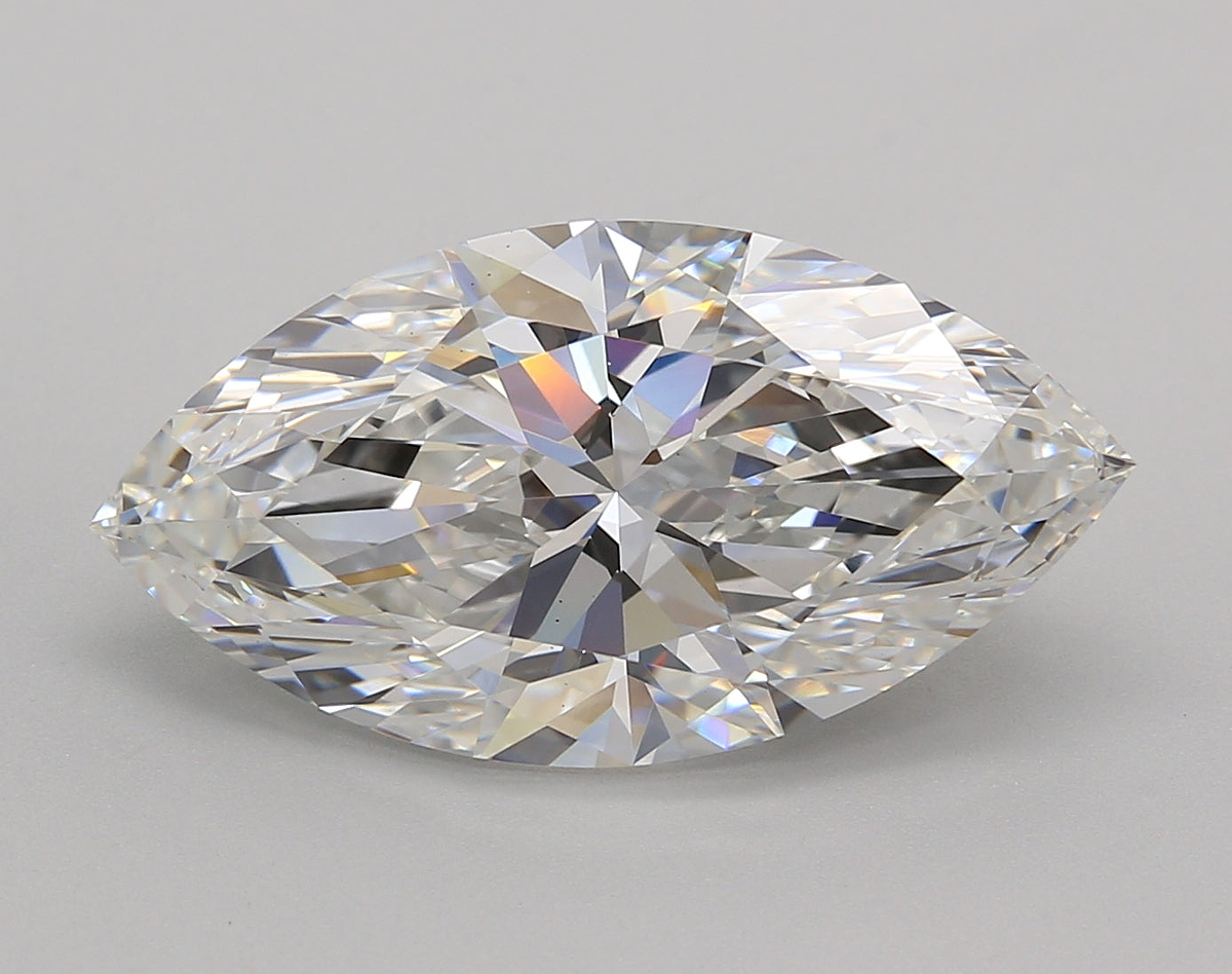 6.02 Carat Marquise Shaped, Excellent Cut, F Color, VS1 Clarity, IGI Certified Lab Grown Diamond