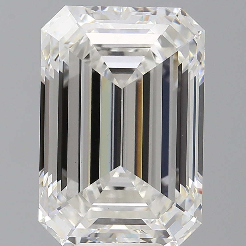 9.47 Carat Emerald Shaped, Ideal Cut, F Color, VVS2 Clarity, IGI Certified Lab Grown Diamond