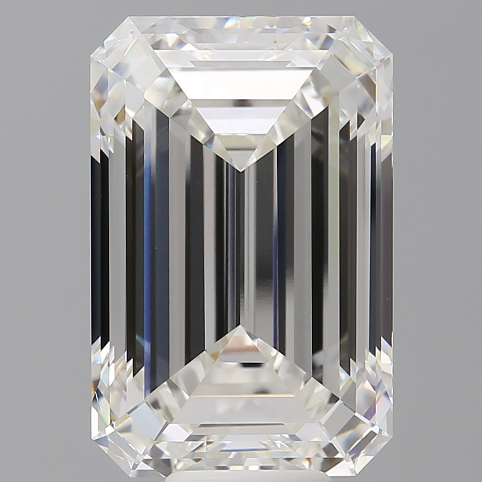 12.59 Carat Emerald Shaped, Ideal Cut, F Color, VVS2 Clarity, IGI Certified Lab Grown Diamond