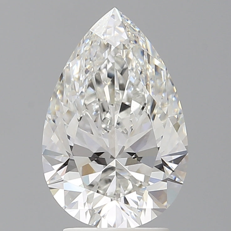 3.08 Carat Pear Shaped, Ideal Cut, F Color, VVS2 Clarity, IGI Certified Lab Grown Diamond