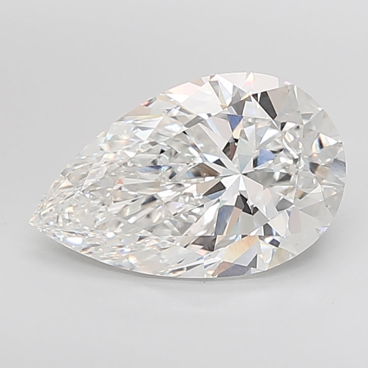 7.01 Carat Pear Shaped, Ideal Cut, F Color, VVS2 Clarity, IGI Certified Lab Grown Diamond