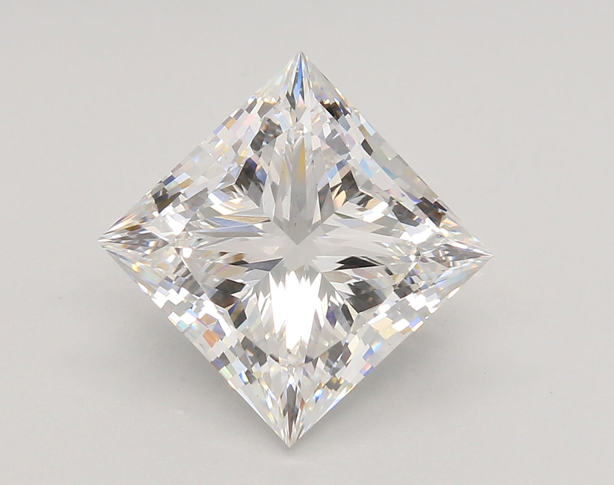 5.81 Carat Princess Shaped, Ideal Cut, E Color, VS1 Clarity, IGI Certified Lab Grown Diamond
