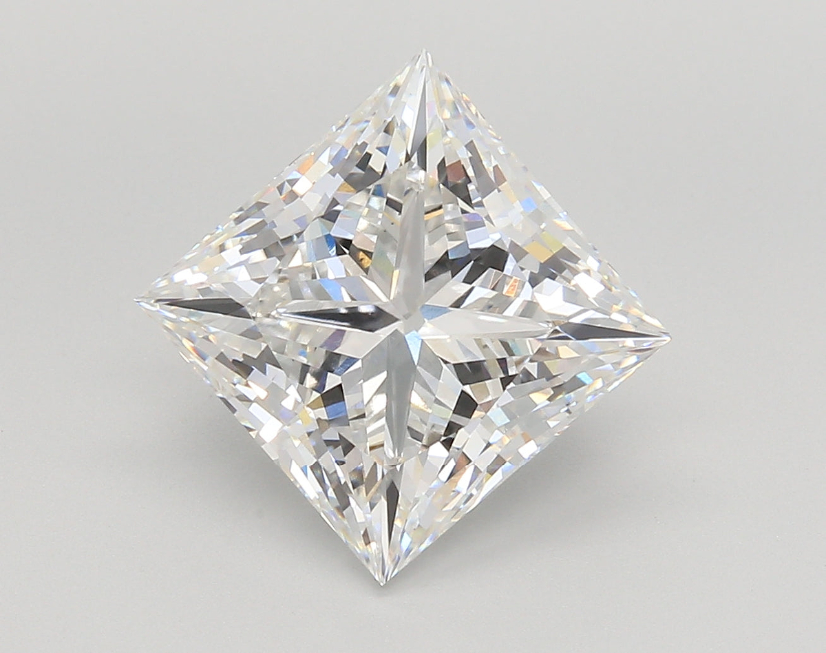 5.07 Carat Princess Shaped, Ideal Cut, E Color, VS1 Clarity, IGI Certified Lab Grown Diamond