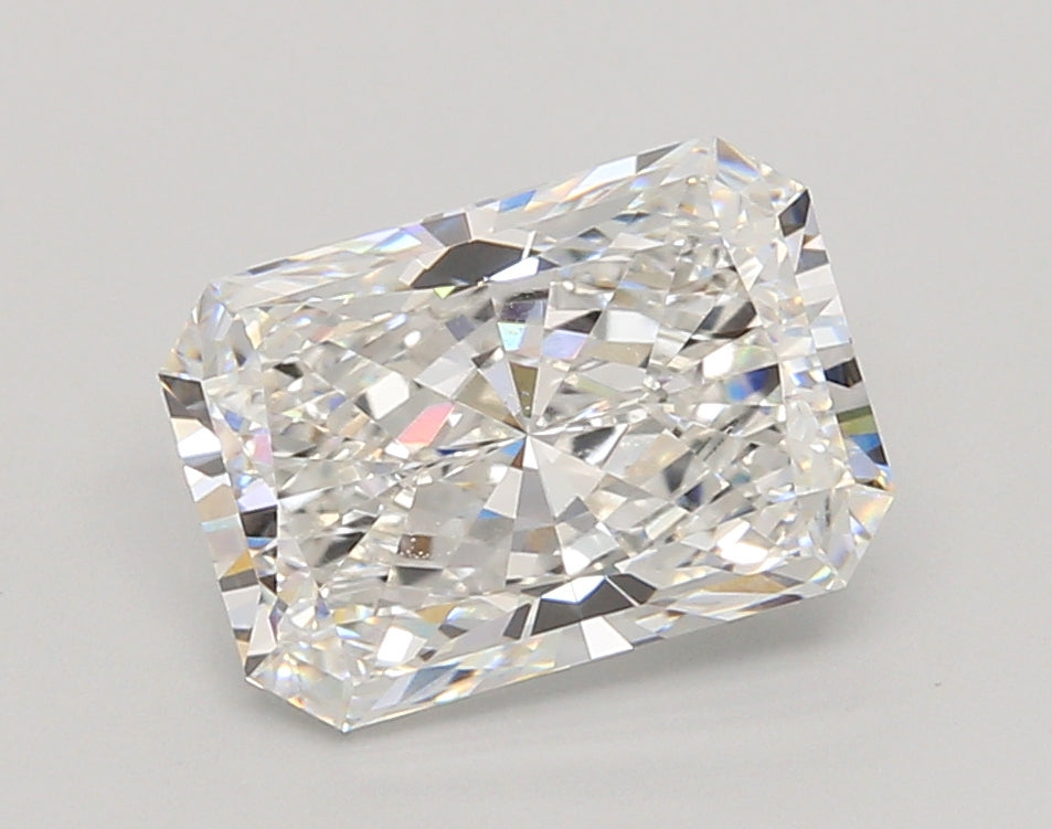 3.03 Carat Radiant Shaped, Ideal Cut, E Color, VVS2 Clarity, IGI Certified Lab Grown Diamond