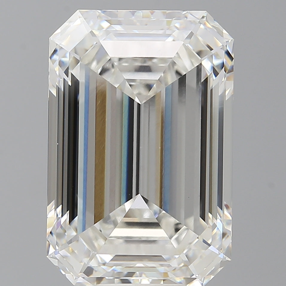 12.60 Carat Emerald Shaped, Ideal Cut, F Color, VVS2 Clarity, IGI Certified Lab Grown Diamond