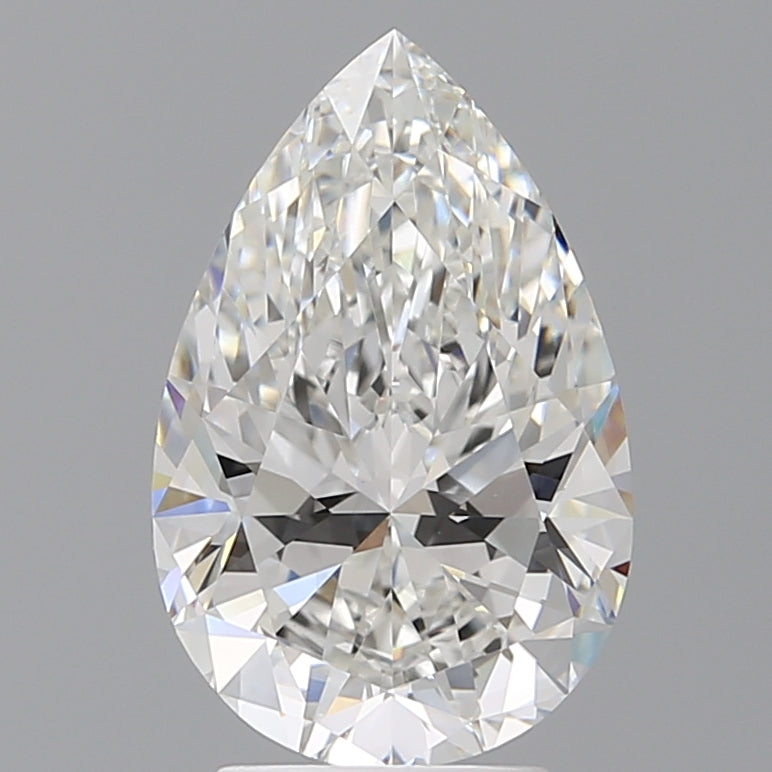 3.56 Carat Pear Shaped, Ideal Cut, F Color, VVS2 Clarity, IGI Certified Lab Grown Diamond