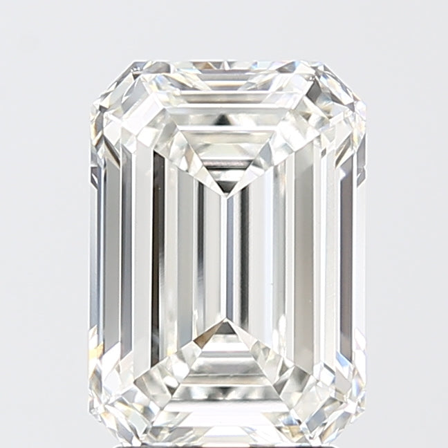 3.11 Carat Emerald Shaped, Ideal Cut, F Color, VVS2 Clarity, IGI Certified Lab Grown Diamond