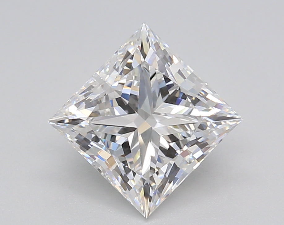 2.02 Carat Princess Shaped, Ideal Cut, E Color, VVS2 Clarity, GIA Certified Lab Grown Diamond