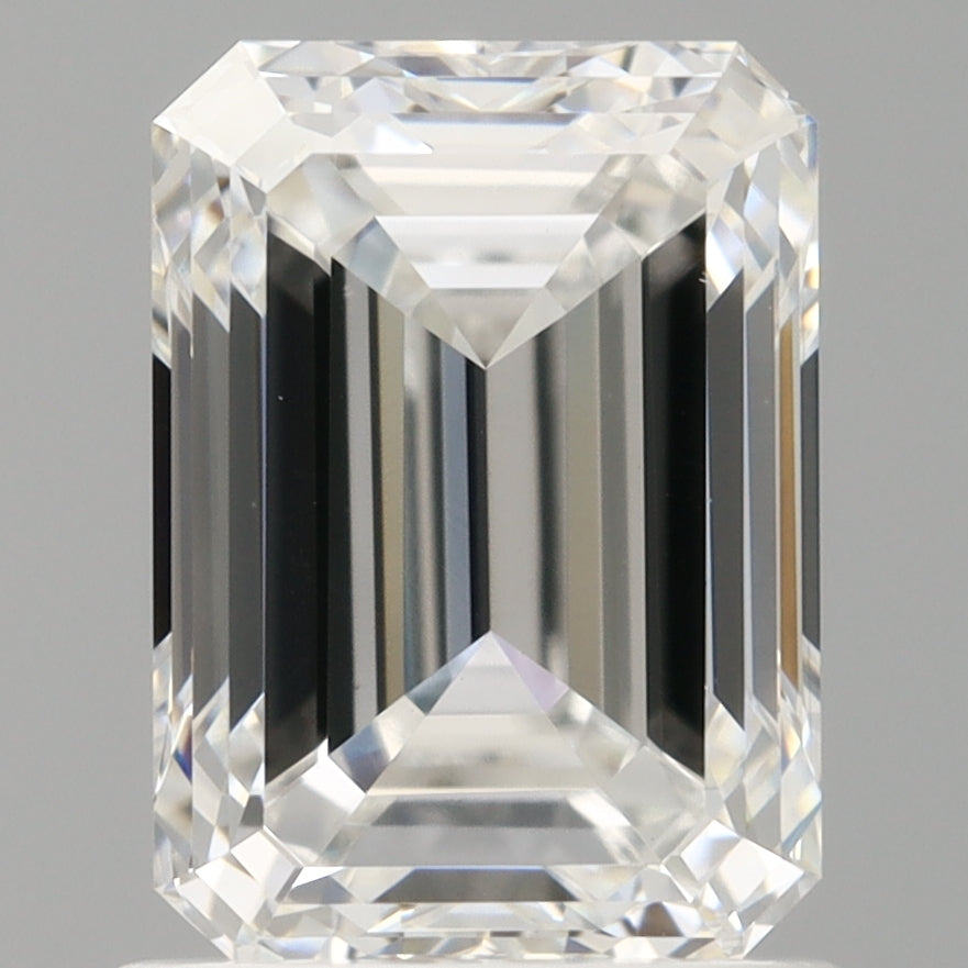 1.50 Carat Emerald Shaped, Ideal Cut, D Color, VVS2 Clarity, IGI Certified Lab Grown Diamond