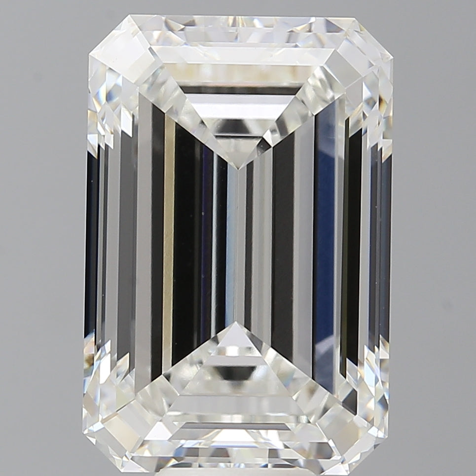 12.55 Carat Emerald Shaped, Ideal Cut, F Color, VVS2 Clarity, IGI Certified Lab Grown Diamond