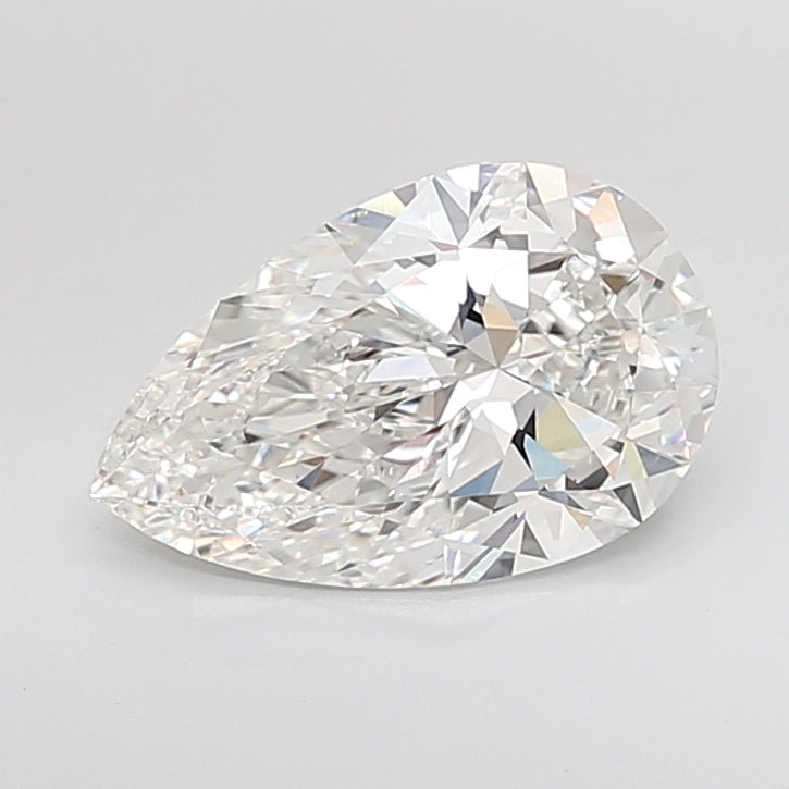 4.49 Carat Pear Shaped, Ideal Cut, F Color, VVS2 Clarity, IGI Certified Lab Grown Diamond