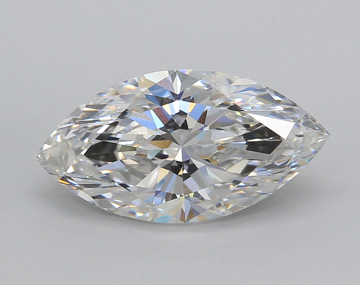3.75 Carat Marquise Shaped, Excellent Cut, E Color, VS1 Clarity, IGI Certified Lab Grown Diamond