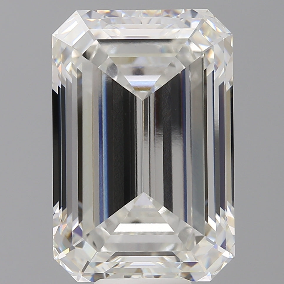 12.56 Carat Emerald Shaped, Ideal Cut, F Color, VVS2 Clarity, IGI Certified Lab Grown Diamond