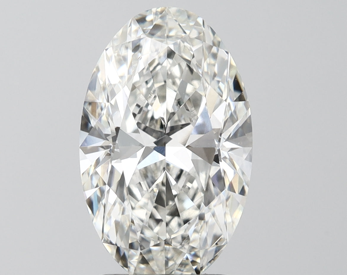 3.78 Carat Oval Shaped, Ideal Cut, G Color, VVS2 Clarity, IGI Certified Lab Grown Diamond