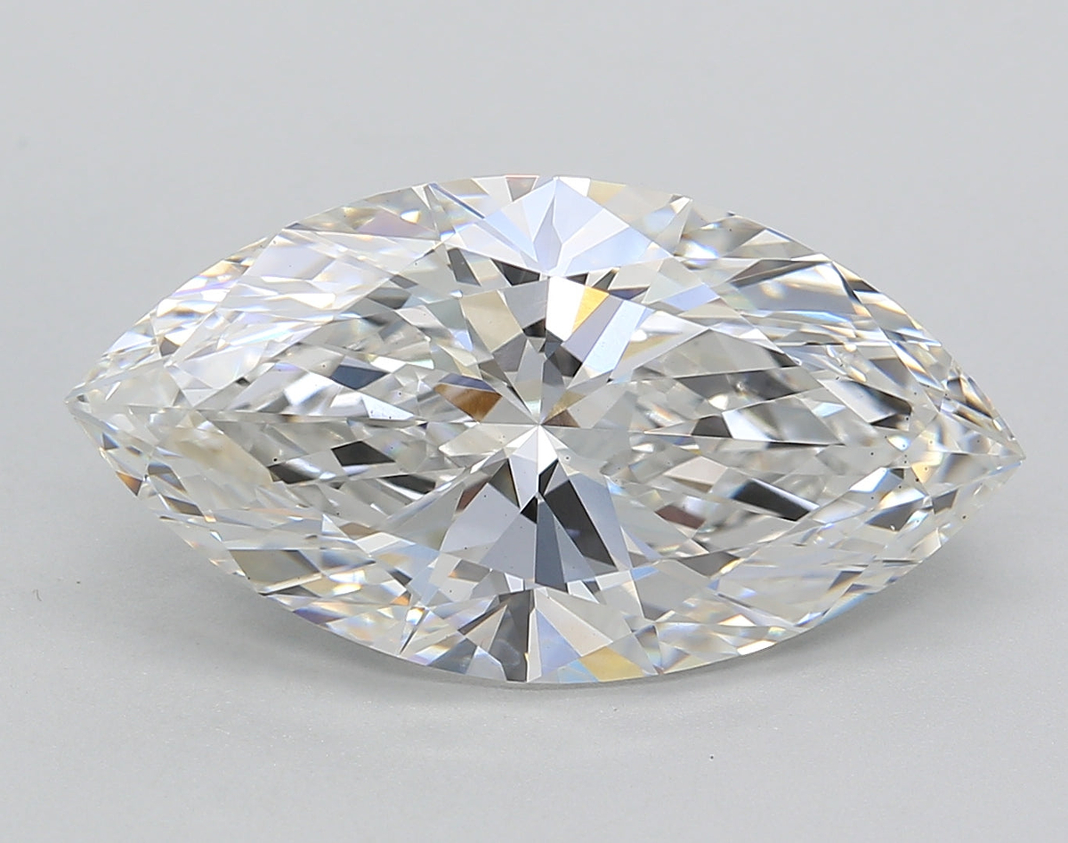 6.41 Carat Marquise Shaped, Ideal Cut, F Color, VS2 Clarity, IGI Certified Lab Grown Diamond