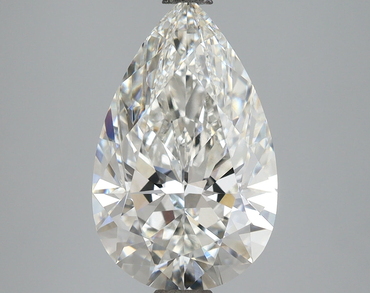 4.09 Carat Pear Shaped, Ideal Cut, F Color, VVS2 Clarity, IGI Certified Lab Grown Diamond