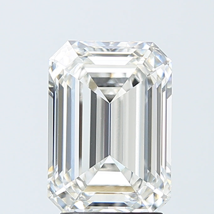 3.09 Carat Emerald Shaped, Ideal Cut, F Color, VVS2 Clarity, IGI Certified Lab Grown Diamond