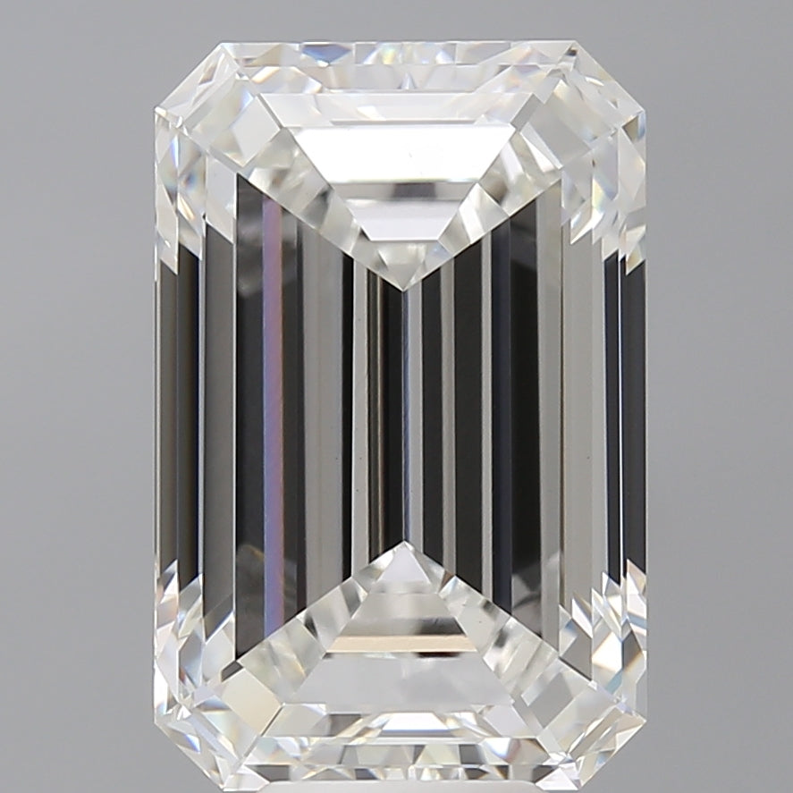 9.09 Carat Emerald Shaped, Ideal Cut, F Color, VVS2 Clarity, IGI Certified Lab Grown Diamond